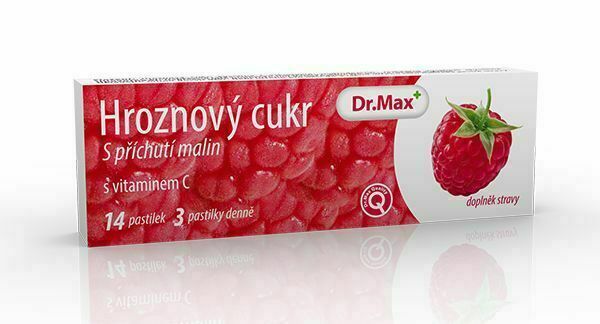 Dr.Max Hroznový cukr s vitaminem C malina 14 pastilek porovnat ceny