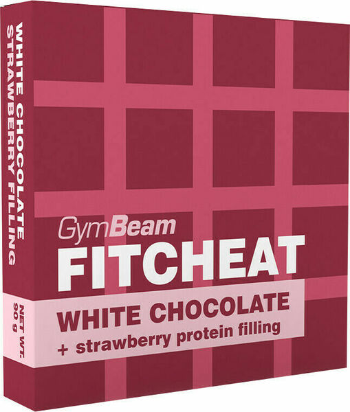 Gymbeam Fitcheat Protein Chocolate Bar white chocolate strawberry 90g porovnat ceny