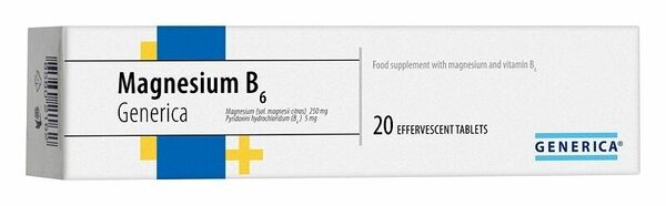 Generica Magnesium B6 20 šumivých tablet porovnat ceny