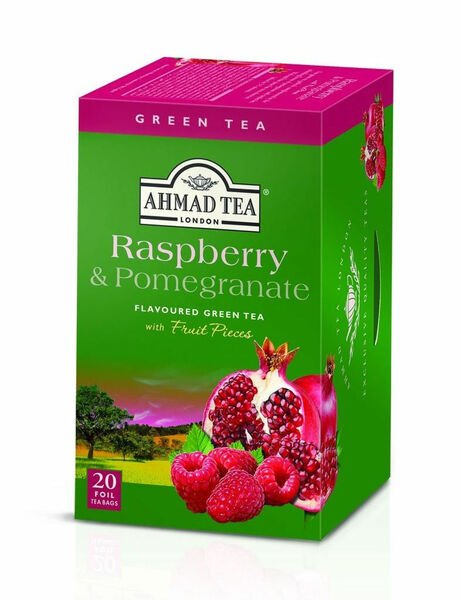 Ahmad Tea Green Tea Raspberry & Pomegranate porcovaný čaj 20 sáčků porovnat ceny