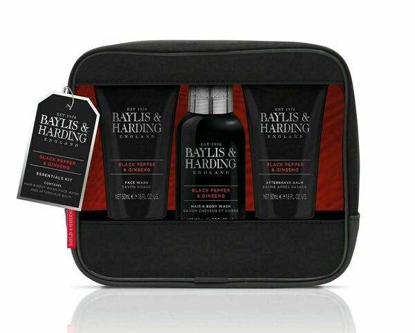 Baylis & Harding Pánská sada péče o tělo v kosmetické tašce Black Pepper & Ginseng 3 ks porovnat ceny
