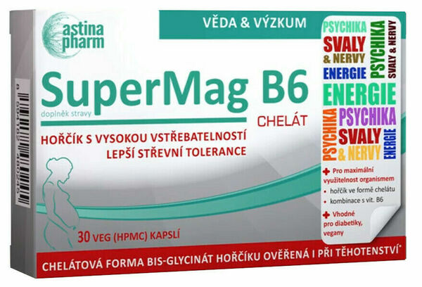 Astina SuperMag B6 CHELÁT 30 kapslí porovnat ceny