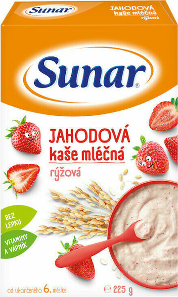 Sunárek Jahodová kašička mléčná rýžová 225g porovnat ceny