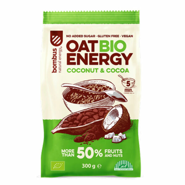 BOMBUS Oat energy coconut & cocoa ovesná kaše 300 g BIO porovnat ceny