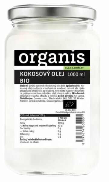 Organis Kokosový olej panenský BIO 1000ml porovnat ceny