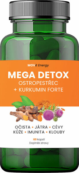 MOVit Energy  MOVit Mega Detox Ostropestřec + Kurkumin FORTE 60 kapslí porovnat ceny