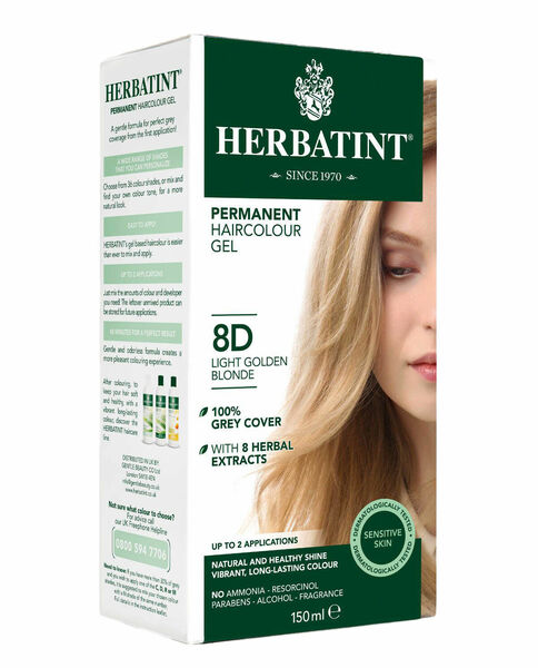 Herbatint Permanentní barva na vlasy světle zlatavá blond 8D, 150ml porovnat ceny