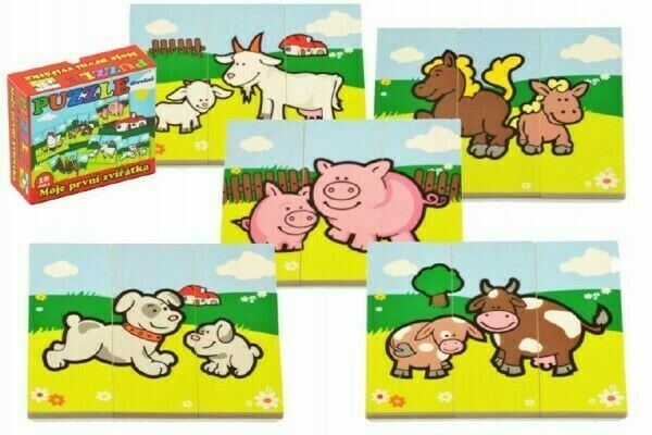 Teddies Puzzle Moje první zvířátka dřevěné 18 dílků pro nejmenší 12m+ porovnat ceny