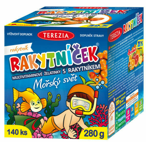 Terezia RAKYTNÍČEK multivitamínové želatinky s rakytníkem MOŘSKÝ SVĚT 140ks porovnat ceny