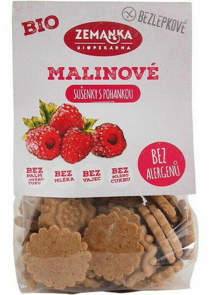 Biopekárna Zemanka  Bezlepkové pohankovo - malinové bio sušenky porovnat ceny