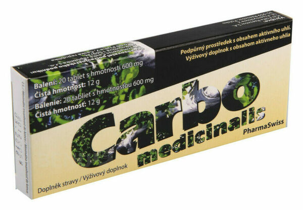 Carbo medicinalis PharmaSwiss 20 tablet porovnat ceny