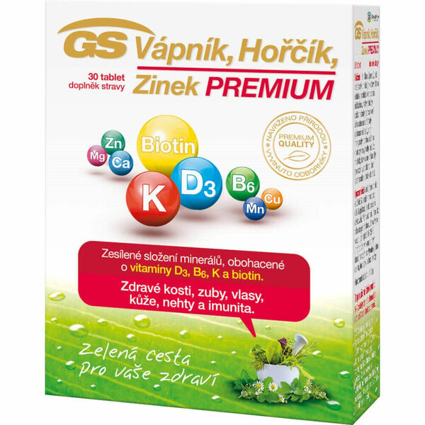 GS Vápník Hořčík Zinek Premium 30 tablet porovnat ceny