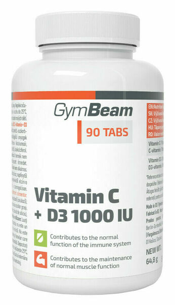 GymBeam Vitamín C+D3 1000IU 90 tablet porovnat ceny