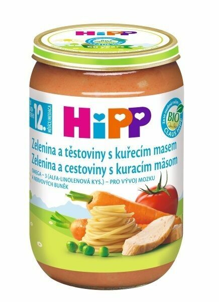 HIPP DĚTSKÉ MENU BIO zelenina a těstoviny s kuřecím masem 220g porovnat ceny