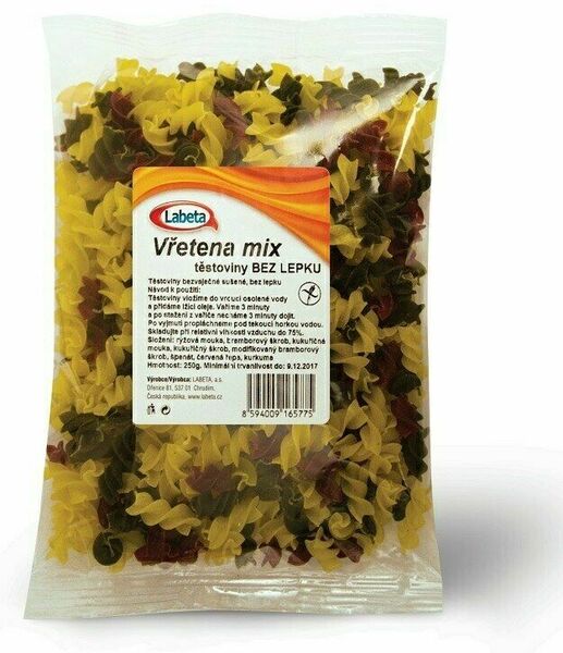 Labeta Bez lepku Těstoviny Vřetena mix 250g porovnat ceny