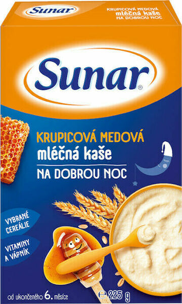 Sunárek Krupicová medová mléčná kašička na dobrou noc 225g porovnat ceny