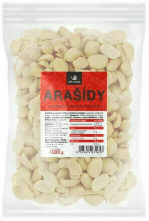 Allnature Arašídy loupané pražené nesolené 1000g porovnat ceny