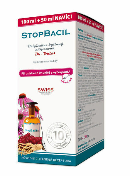 Dr.Weiss  STOPBACIL sirup Dr. Weiss při oslabené imunitě a vyčerpání 100+50ml NAVÍC porovnat ceny