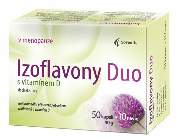 Noventis  Izoflavony Duo s vitamínem D 50+10 kapslí navíc porovnat ceny