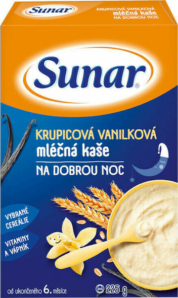 Sunárek Krupicová vanilková mléčná kašička na dobrou noc 225g porovnat ceny