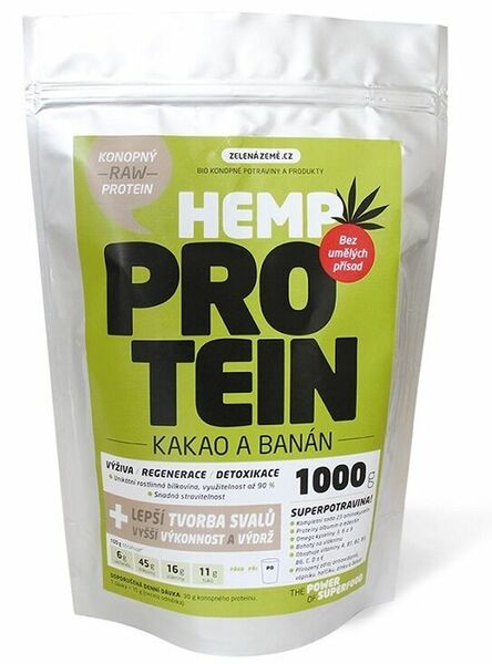 Zelená Země Konopný protein kakao s banánem 1kg porovnat ceny