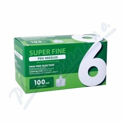 JEHLY PRO INZULÍNOVÁ PERA SUPER FINE, 6MM 31G, 100KS porovnat ceny
