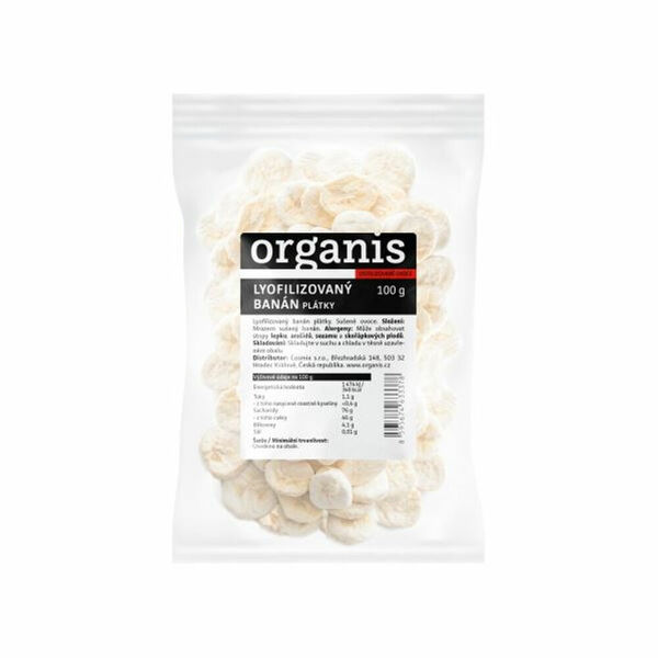 Organis Banán sušený mrazem plátky 100 g porovnat ceny