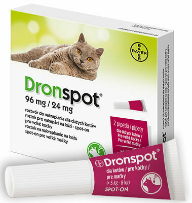 Dronspot 96mg/24mg Velké kočky spot-on 2x 1.12ml porovnat ceny
