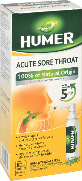 HUMER Sprej do krku Akutní bolest hrdla 30ml porovnat ceny