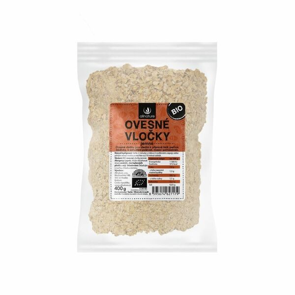 Allnature Ovesné vločky jemné BIO 400g porovnat ceny