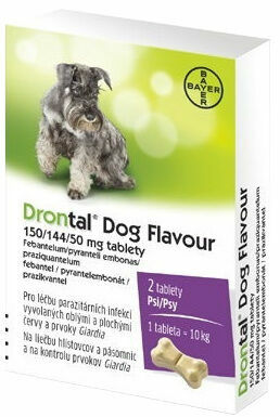 Drontal Dog Flavour 150/144/50mg 2 tablety porovnat ceny