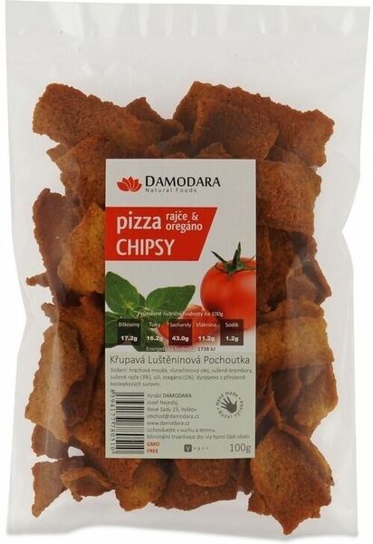 Damodara Pizza chipsy (rajče oregáno) 100g porovnat ceny