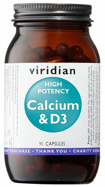 Viridian High Potency Calcium & D3 90 kapslí (Vápník s vitamínem D3) porovnat ceny