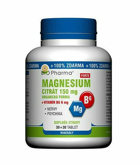 BIO Pharma Magnesium citrát Forte 150mg+vit.B6 6mg 30+30 tablet porovnat ceny