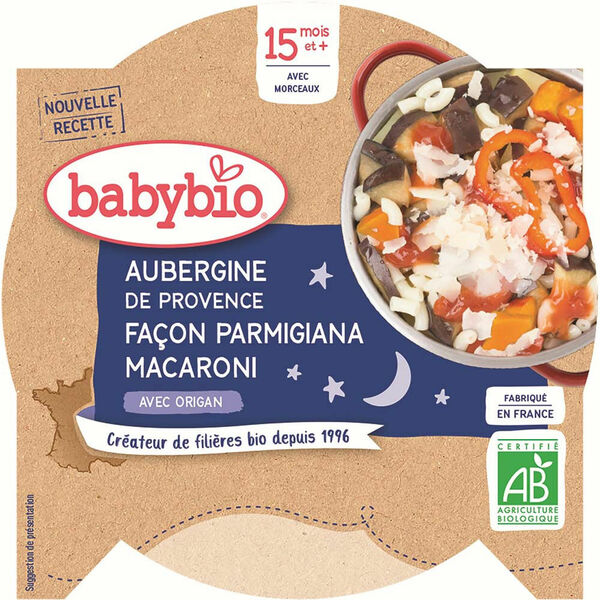 BABYBIO Večerní menu Lilek na způsob Parmigiana s makarony 260 g porovnat ceny