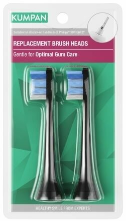 KUMPAN 013B Optimal Gum Care - Black Náhradní hlavice pro sonické zubní kartáčky 2ks porovnat ceny