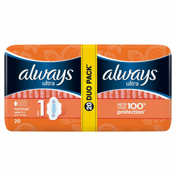 ALWAYS  Ultra Normal Plus Duo vel.1 Hygienické vložky s křidélky 20 ks porovnat ceny