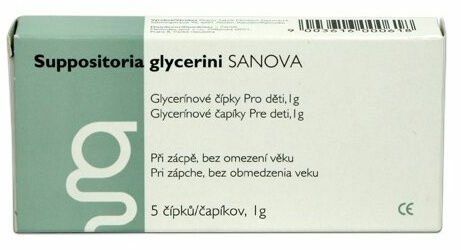 Suppositoria glycerini SANOVA Glycerínové čípky Pro děti 5 ks porovnat ceny