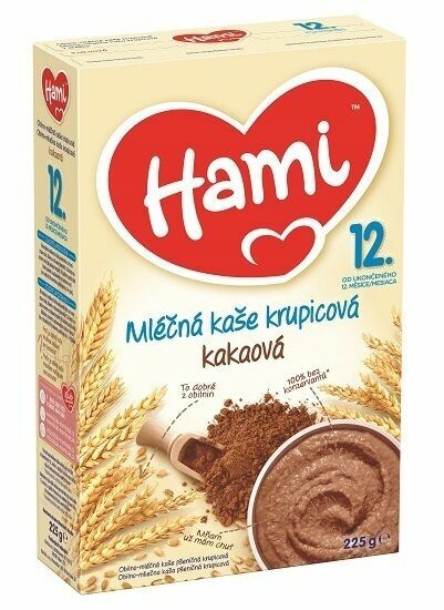 Hami mléčná kaše krupicová kakaová od uk. 12. měsíce 225g porovnat ceny
