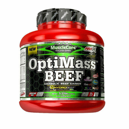Amix OptiMass Beef Gainer, Forest Fruit, 2500g porovnat ceny