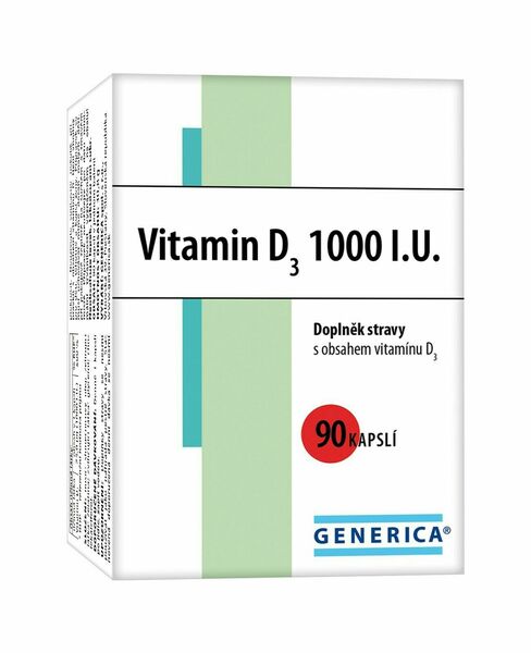 Generica Vitamin D3 1000 I.U.90 kapslí porovnat ceny