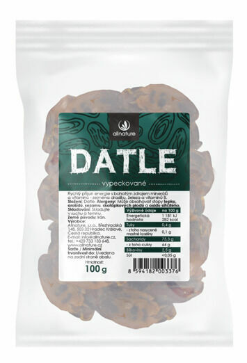 Allnature Datle vypeckované 100g porovnat ceny