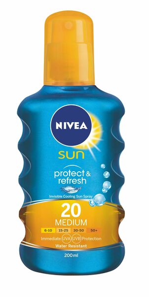 NIVEA SUN Neviditelný sprej na opalování Protect&Refresh OF20 200ml porovnat ceny