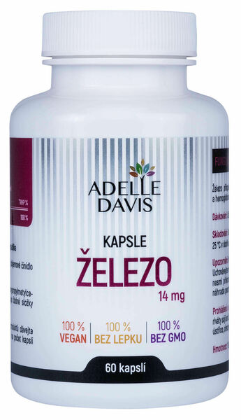 Adelle Davis Železo 14 mg 60 kapslí porovnat ceny