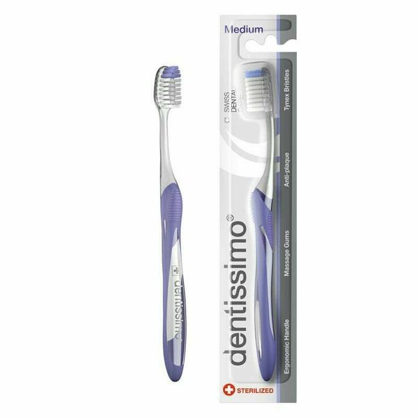 Dentissimo® švýcarský zubní kartáček na odstranění zubního plaku, střední tvrdost 1ks porovnat ceny