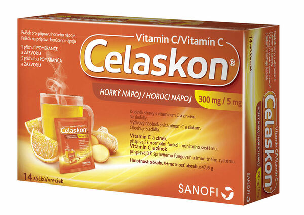 Celaskon® horký nápoj 300mg + Zinek 5mg 14 sáčků - exp. 11/2020 porovnat ceny