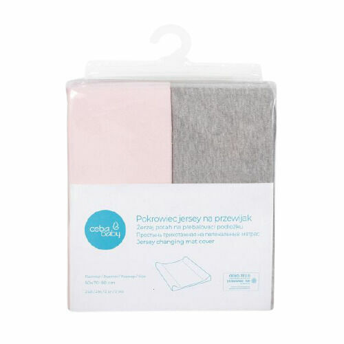 CEBA Potah na přebalovací podložku 50 x 70-80cm Light Grey Melange+Pink 2ks porovnat ceny