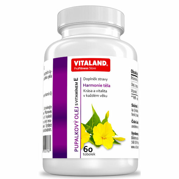 VITALAND Pupalkový olej s vitaminem E 60 tobolek porovnat ceny