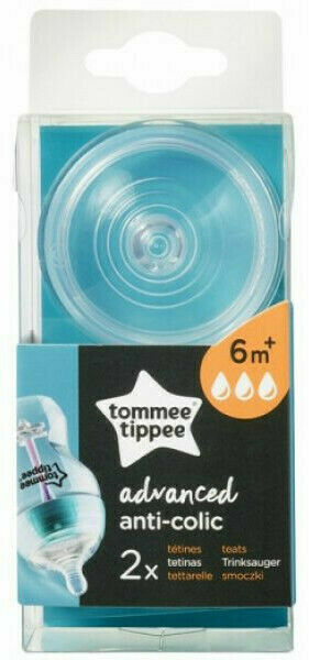 Tommee Tippee Náhradní savička C2N Anti-Colic, rychlý průtok 6+, 2 ks Transparent porovnat ceny