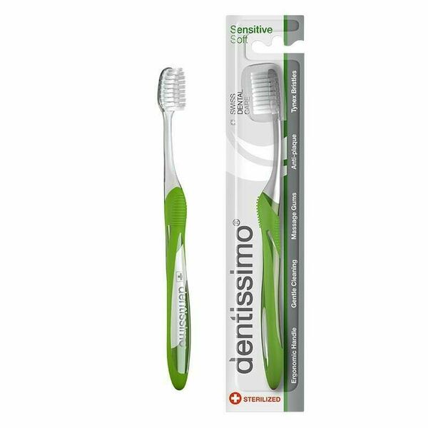 Dentissimo® švýcarský zubní kartáček na čištění mezizubních prostor a masáž dásní, měkký 1ks porovnat ceny